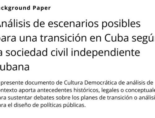 Análisis de escenarios posibles para una transición en Cuba según la sociedad civil independiente cubana